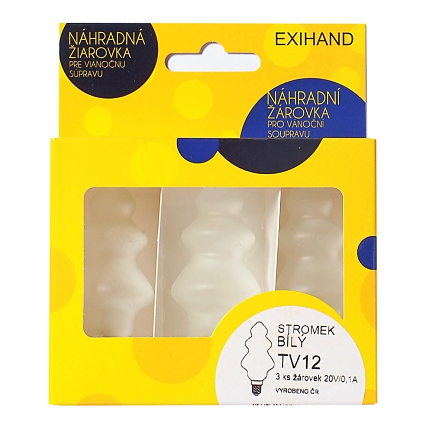 К-кт 3бр. резервни крушки TREE E10/20V/0,1A бели Произведени в Европа