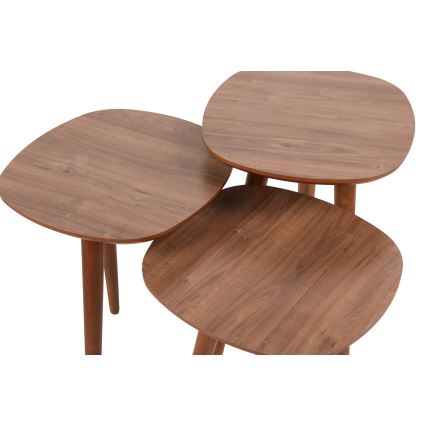 К-кт 3бр. странични масички TYN кафяви