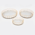 К-кт 3x Декоративен поднос Ø 27/33/37 см златист