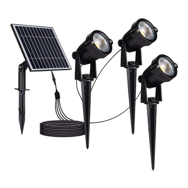 К-кт 3x LED Екстериорна соларна лампа 3xLED/1,2W/3,7V IP65 3000K 4000 mAh