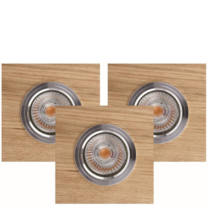 К-кт 3x LED Лампа за окачен таван VITAR 1xGU10/5W/230V CRI 90 дъб