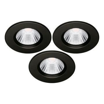К-кт 3x LED Лампа за вграждане в баня LED/5,5W/230V 2700K IP65 черен