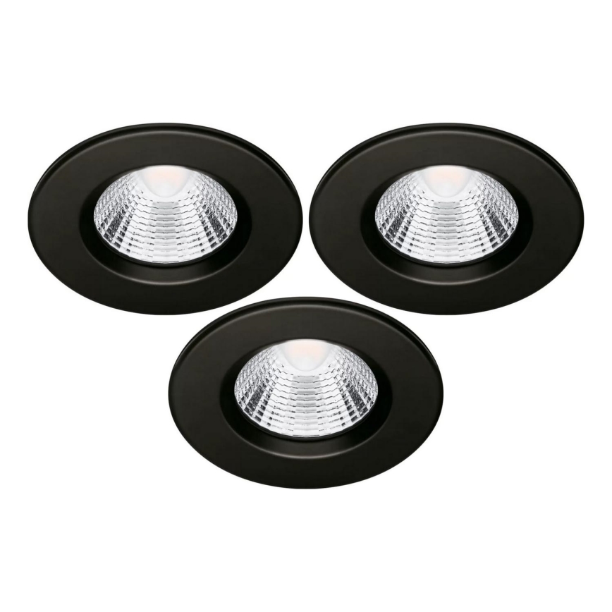 К-кт 3x LED Лампа за вграждане в баня LED/5,5W/230V 2700K IP65 черен
