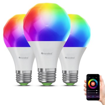 К-кт 3x LED RGBW Димируема крушка ESSENTIALS A60 E27/8,5W/230V CRI 90 2700-6500K Wi-Fi - Nanoleaf