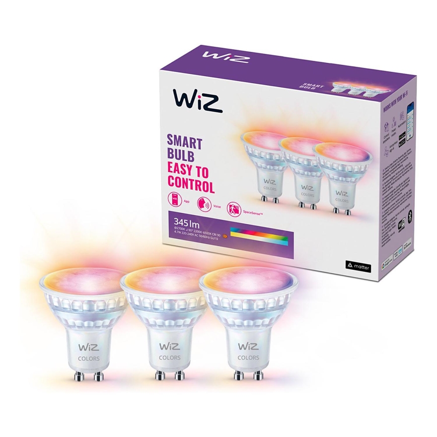 К-кт 3x LED RGBW Димируема крушка PAR16 GU10/4,7W/230V 2200-6500K Wi-Fi - WiZ