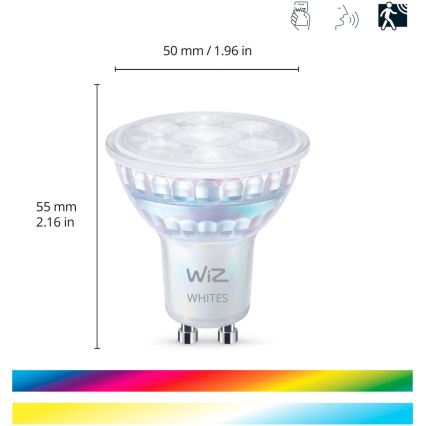 К-кт 3x LED RGBW Димируема крушка PAR16 GU10/4,7W/230V 2200-6500K Wi-Fi - WiZ