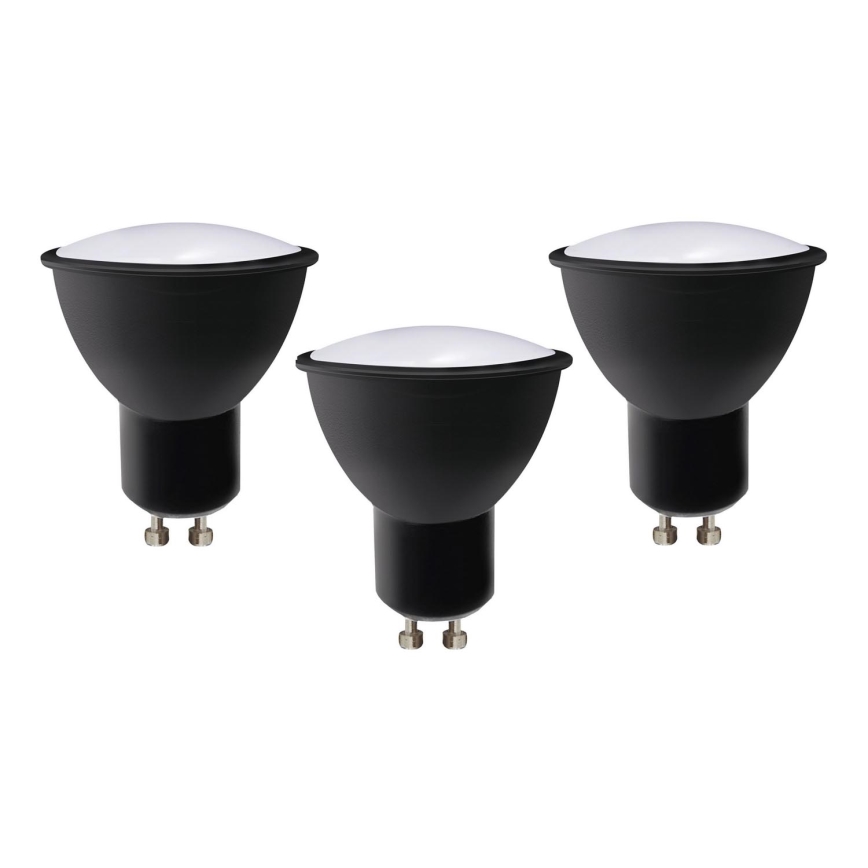 К-кт 3x LED Крушка ECOLINE GU10/6W/230V 4000K черен - Brilagi