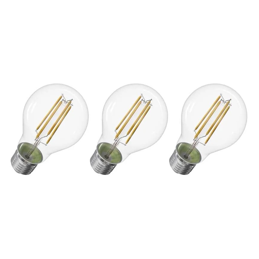 К-кт 3x LED Крушка FILAMENT A60 E27/3,8W/230V 2700K Енергиен клас A
