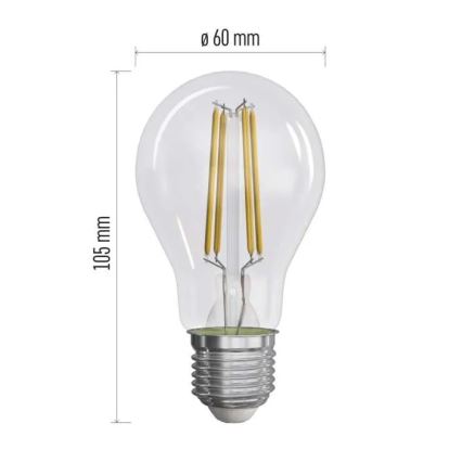 К-кт 3x LED Крушка FILAMENT A60 E27/3,8W/230V 2700K Енергиен клас A
