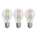 К-кт 3x LED Крушка FILAMENT A60 E27/3,8W/230V 4000K Енергиен клас A