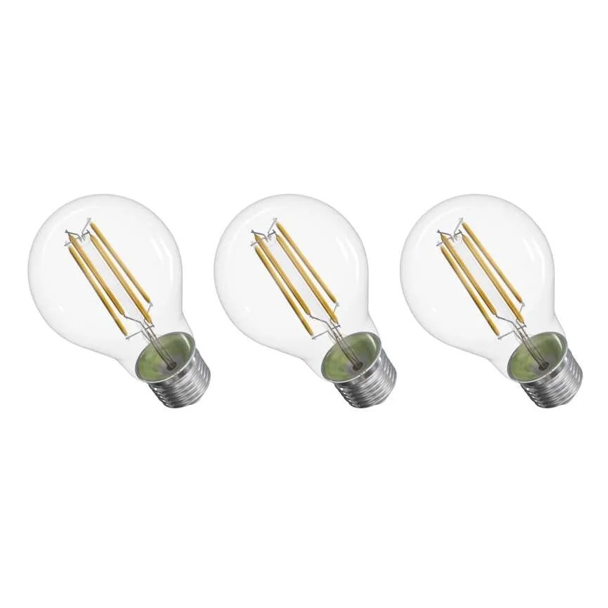 К-кт 3x LED Крушка FILAMENT A60 E27/3,8W/230V 4000K Енергиен клас A
