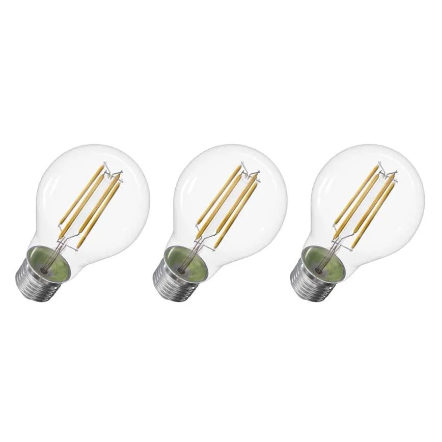 К-кт 3x LED Крушка FILAMENT A60 E27/3,8W/230V 4000K Енергиен клас A