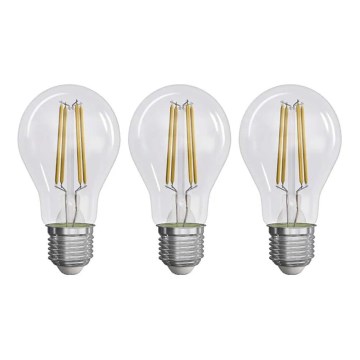 К-кт 3x LED Крушка FILAMENT A60 E27/5W/230V 2700K Енергиен клас A