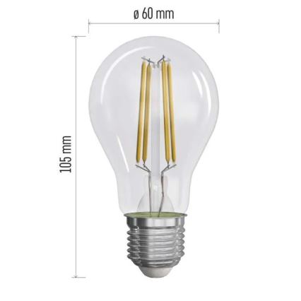 К-кт 3x LED Крушка FILAMENT A60 E27/5W/230V 2700K Енергиен клас A