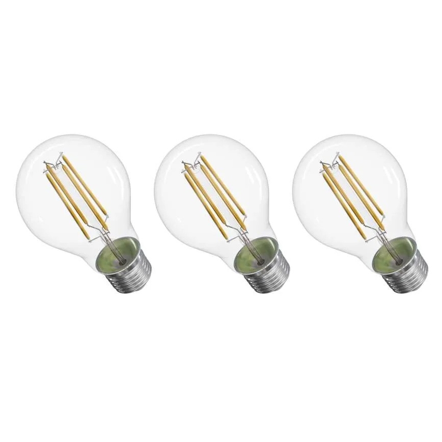 К-кт 3x LED Крушка FILAMENT A60 E27/5W/230V 4000K Енергиен клас A