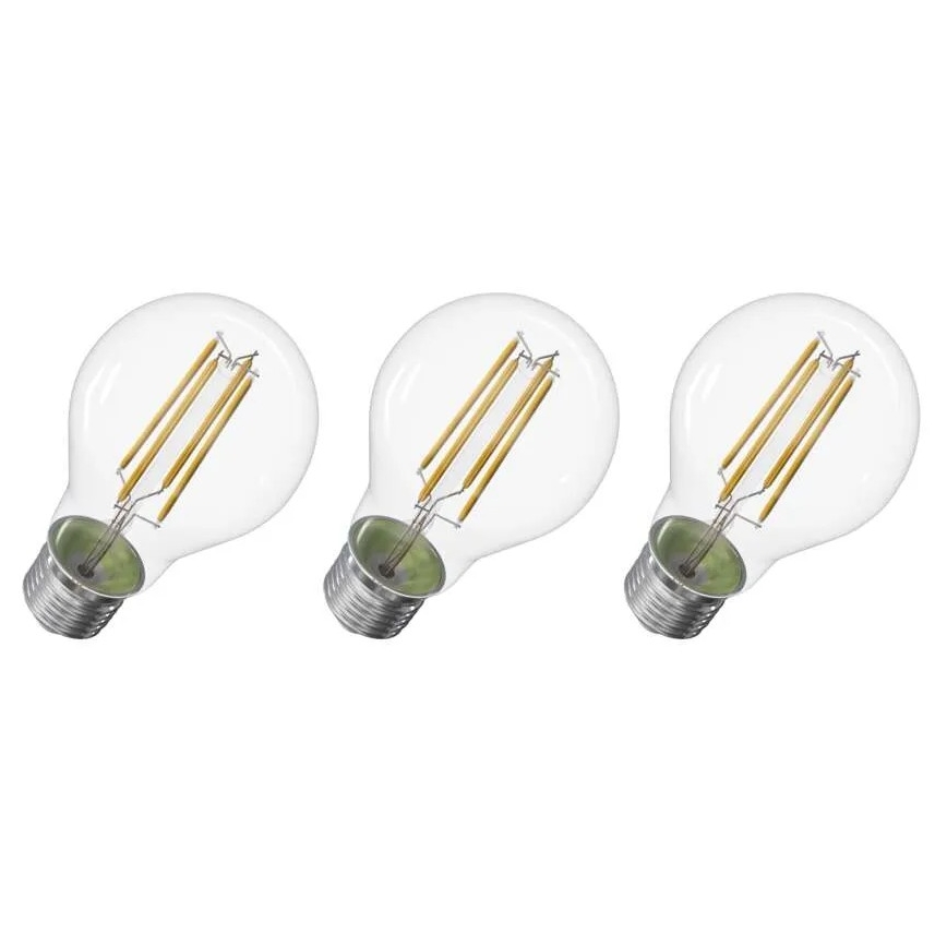 К-кт 3x LED Крушка FILAMENT A60 E27/5W/230V 4000K Енергиен клас A