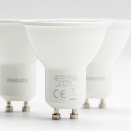 К-кт 3x LED Крушка Philips GU10/4,7W/230V 2700K
