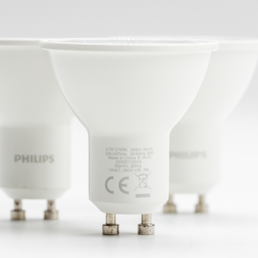 К-кт 3x LED Крушка Philips GU10/4,7W/230V 2700K
