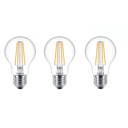 К-кт 3x LED Крушка VINTAGE Philips A60 E27/7W/230V 2700K