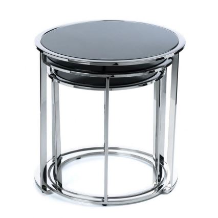 К-кт 3x Масичка за кафе VANE лъскав хром/черен