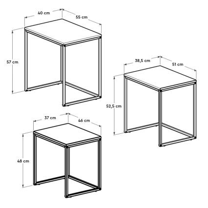 К-кт 3x Масичка за кафе черен