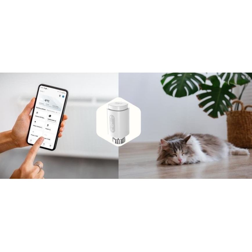 К-кт 3x Smart термостатична глава с LED дисплей 2xAA/3V Zigbee