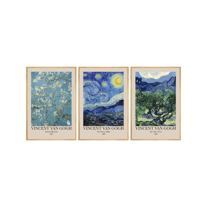 К-кт 3x Снимка във фоторамка 50x70 см Vincent van Gogh