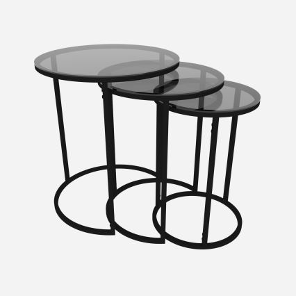 К-кт 3x Странична маса ALYA Ø 34/42/50 см черен