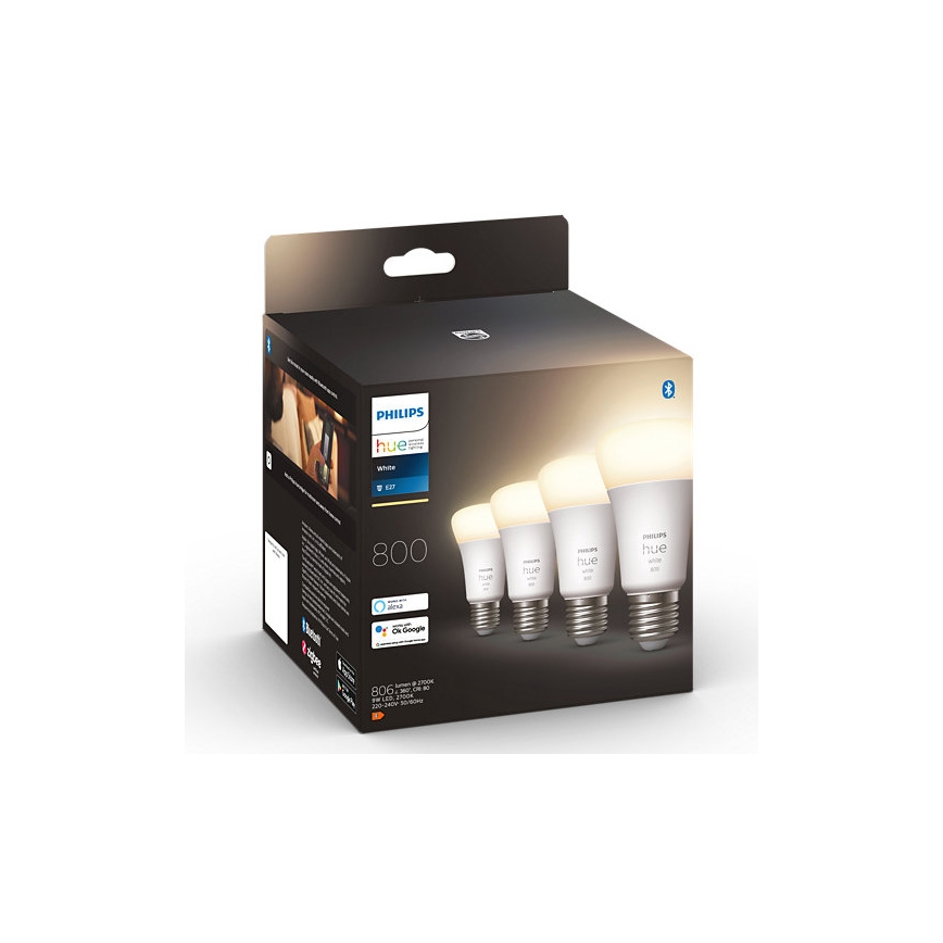 К-кт 4 бр. LED димируеми крушки Philips Hue WHITE A60 E27/9W/230V 2700K