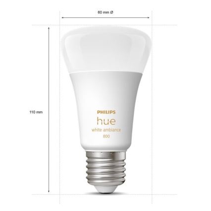 К-кт 4 бр. LED димируеми крушки Philips Hue WHITE AMBIANCE E27/6W/230V 2200-6500K