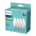 К-кт 4 бр. LED крушки Philips B35 E14/5W/230V 2700K