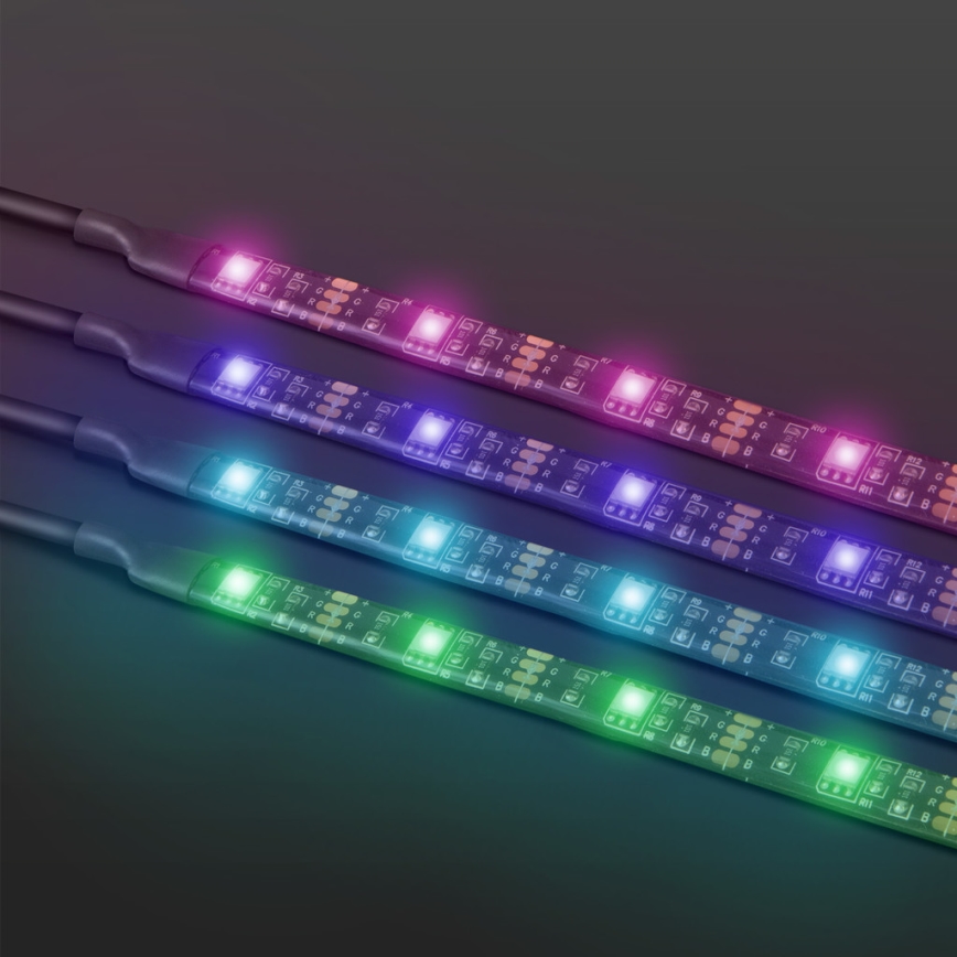 К-кт 4бр. LED RGB димируема лента 2x37cм 2x70cм LED/2,66/5,04W/5V IP65 + дистанционно