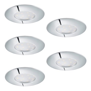 К-кт 5x LED Димируема лампа за вграждане 1xLED/4,5W/230V лъскав хром
