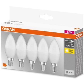 К-кт 5x LED крушка BASE B40 E14/4,9W/230V 2700K - Osram