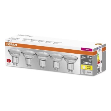 К-кт 5x LED Крушка PAR16 GU10/4,3W/230V 2700K 120° - Osram