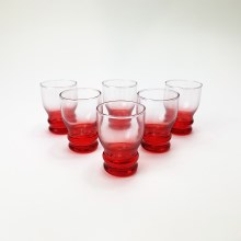 К-кт 6x чаша за ликьор прозрачен червен