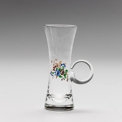 К-кт 6x чаша за алкохол с дръжка прозрачен с мотив на букет номер 2