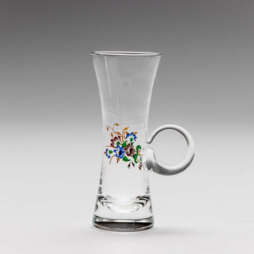 К-кт 6x чаша за алкохол с дръжка прозрачен с мотив на букет номер 2