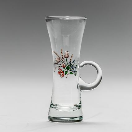 К-кт 6x чаша за алкохол с дръжка прозрачен с мотив на букет номер 3