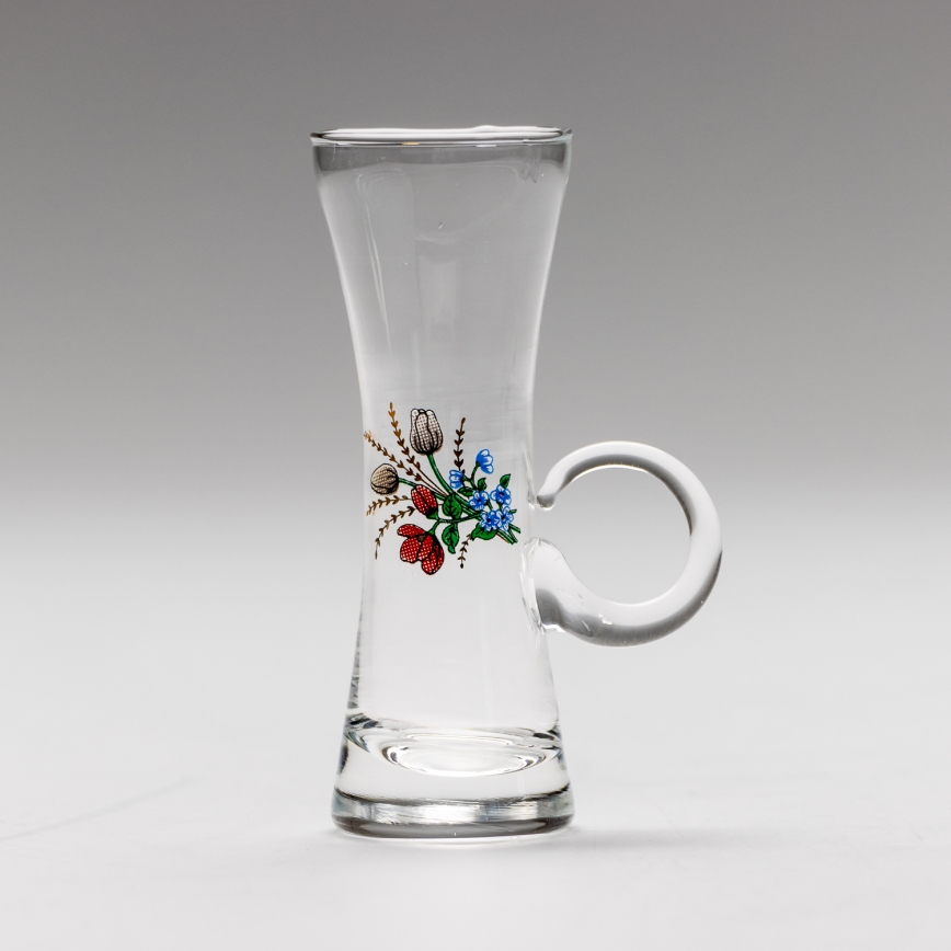 К-кт 6x чаша за алкохол с дръжка прозрачен с мотив на букет номер 5