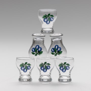 К-кт 6x чаша за ликьор прозрачен - слива