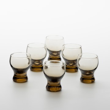 К-кт 6x чаша за ликьор прозрачен кафяв