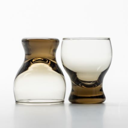 К-кт 6x чаша за ликьор прозрачен кафяв