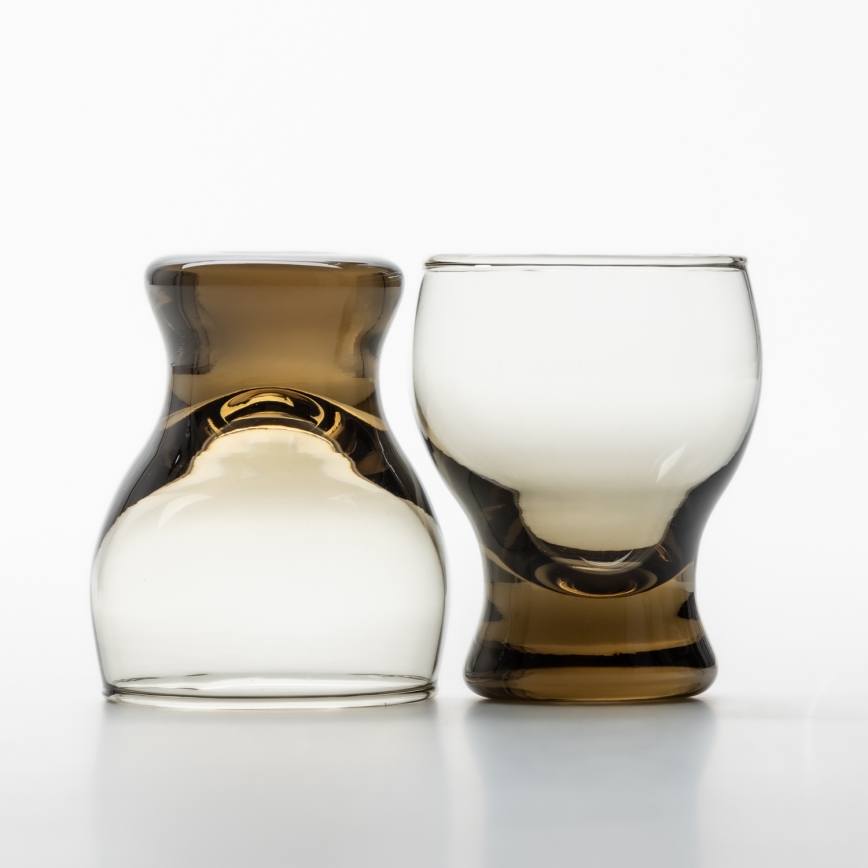 К-кт 6x чаша за ликьор прозрачен кафяв