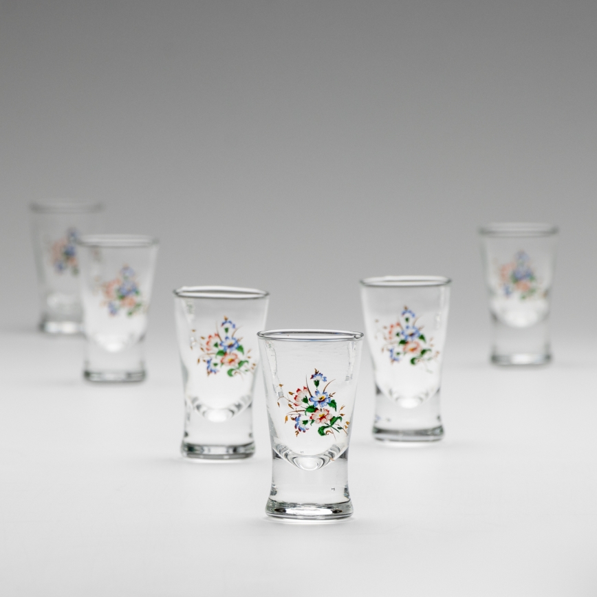 К-кт 6x чаша за ликьор с мотив на букет номер 3