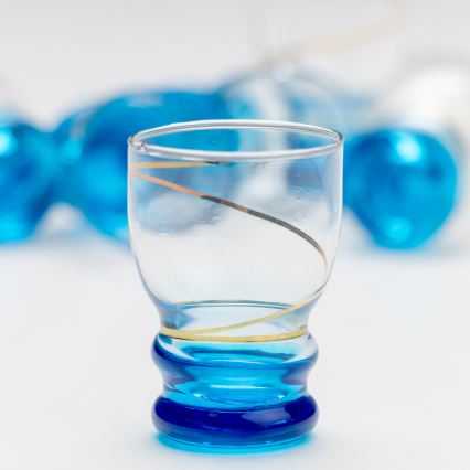 К-кт 6x чаша за шот прозрачен син