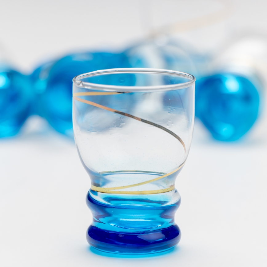 К-кт 6x чаша за шот прозрачен син