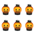 К-кт 6x LED Декорация HALLOWEEN LED/1xCR2032/топло бял тикви