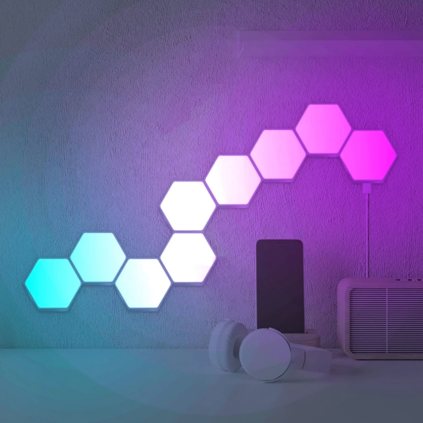 К-кт 9x LED RGBW Димируема стенна декоративна лампа MAYA LED/1W/230V + дистанционно управление