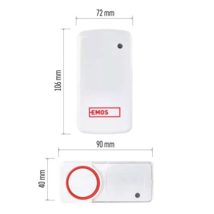 К-кт безжичен звънец за контакт + 2бр. бутони 230V IP44